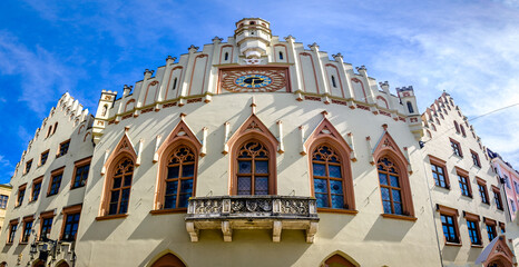 historic facades in Landshut - bavaria