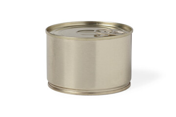 Metal jar with canned food