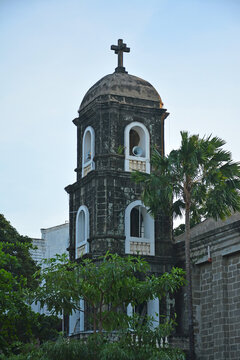 Our Lady of Light Parish church bell tower facade in Cainta, Rizal, Philippines