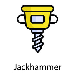jackhammer color line vector icon
