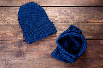 Beautiful woolen knitted things hat and snood