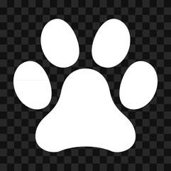 Animal paw icon, dog, cat.. symbol for pet. Foot mark isolated on white background © koblizeek