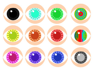 カラフル　アイ　イラスト12種類