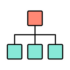 Organization icon, Teamwork group, people work together, partnership symbol, vector illustration isolated for web page