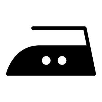 Iron black flat icon isolated on white background. Medium temperature level symbol. Machine vector illustration