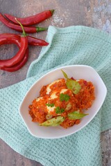 Indonesian cuisine, Telur Balado, boiled eggs with chili sauce, or sambal