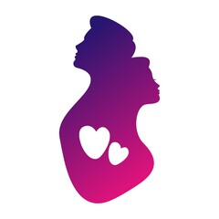 Silhouette of a girl and a guy