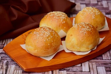 Homemade sesame bread buns