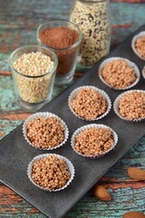 Quinoa puff almond chocolate sweet treats 