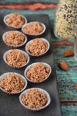 Quinoa puff almond chocolate sweet treats 