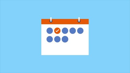 Social media management software concept. Digital calendar and time management, Entrepreneurship and schedule planning concept. 2d animation video clip.