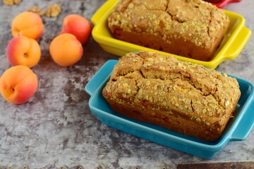 Apricot walnut goji berry oat loaf cake. 