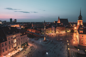 City of Warsaw by night
