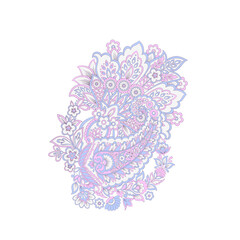 Floral Paisley colorful vector ornament.