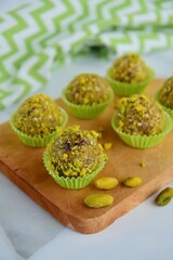 Pistachio sesame date energy balls
