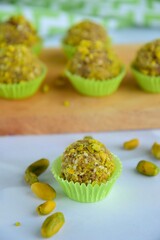 Pistachio sesame date energy balls
