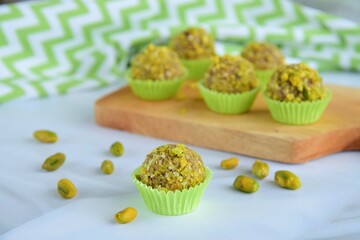 Pistachio sesame date energy balls