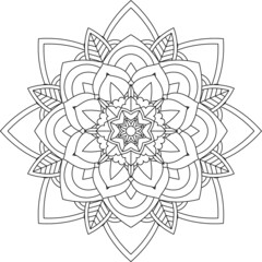 Easy Mandala coloring book simple and basic for beginners, seniors and children. Set of Mehndi flower pattern for Henna drawing and tattoo. Decoration in ethnic oriental, Indian style.