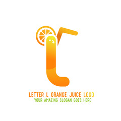 Letter L Orange Juice Logo Template Design Vector Illustration on White Background - Fresh Drink and Beverage Logo for Company - Cafe and Restaurant
