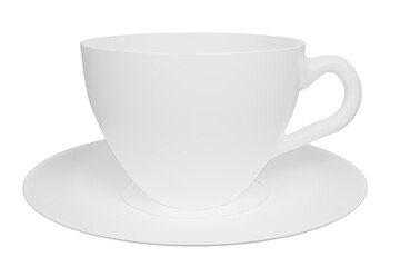 empty white coffee cup isolated on white background with clipping path, 3d rendering