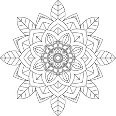 Easy Mandala coloring book simple and basic for beginners, seniors and children. Set of Mehndi flower pattern for Henna drawing and tattoo. Decoration in ethnic oriental, Indian style.