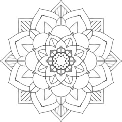 Easy Mandala coloring book simple and basic for beginners, seniors and children. Set of Mehndi flower pattern for Henna drawing and tattoo. Decoration in ethnic oriental, Indian style.