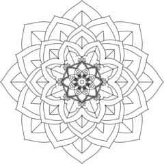 Easy Mandala coloring book simple and basic for beginners, seniors and children. Set of Mehndi flower pattern for Henna drawing and tattoo. Decoration in ethnic oriental, Indian style.