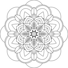 Easy Mandala coloring book simple and basic for beginners, seniors and children. Set of Mehndi flower pattern for Henna drawing and tattoo. Decoration in ethnic oriental, Indian style.