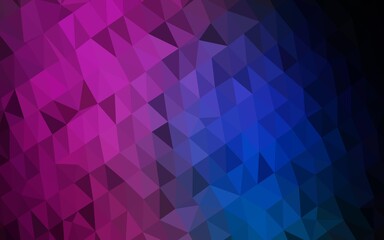 Dark Pink, Blue vector polygonal pattern.
