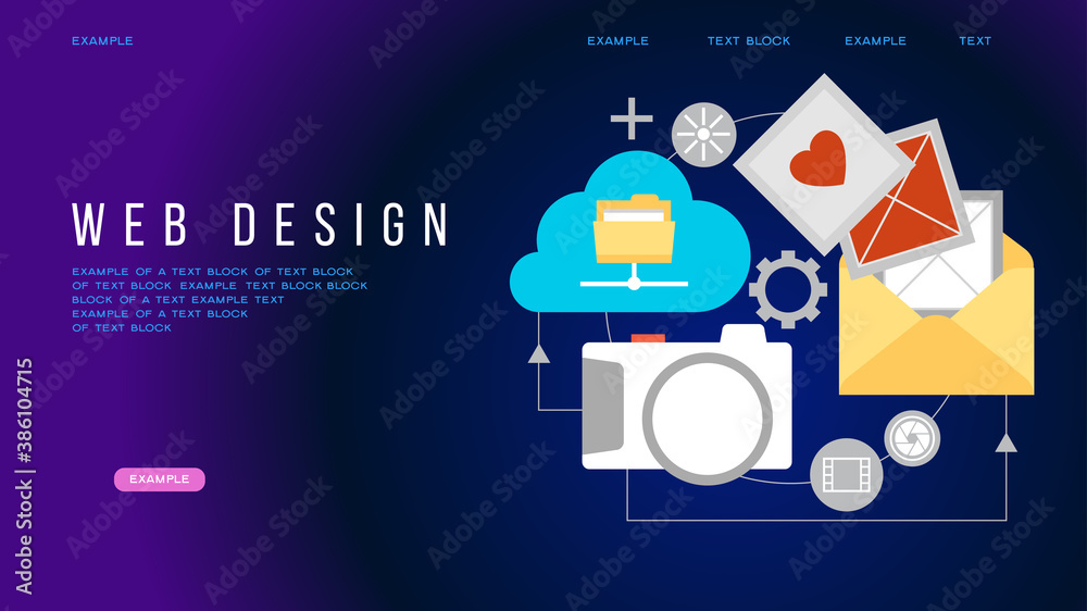 Poster user experience. web development, optimization.interface in e-commerce. website layout elements. sit