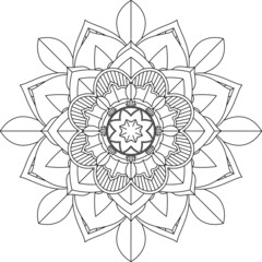 Easy Mandala coloring book simple and basic for beginners, seniors and children. Set of Mehndi flower pattern for Henna drawing and tattoo. Decoration in ethnic oriental, Indian style.