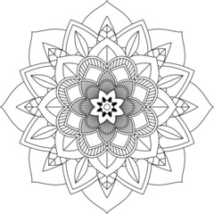 Easy Mandala coloring book simple and basic for beginners, seniors and children. Set of Mehndi flower pattern for Henna drawing and tattoo. Decoration in ethnic oriental, Indian style.