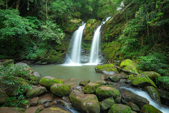Sapan Waterfall (Namtok Sapan) 3nd floor is  most beautiful waterfall of NAN province.  Khun Nan National Park, Sapan village, Boklua District, Nan Province, Thailand
