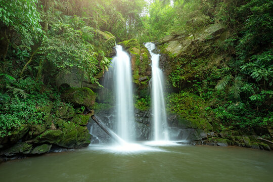 Sapan Waterfall (Namtok Sapan) 3nd floor is  most beautiful waterfall of NAN province.  Khun Nan National Park, Sapan village, Boklua District, Nan Province, Thailand