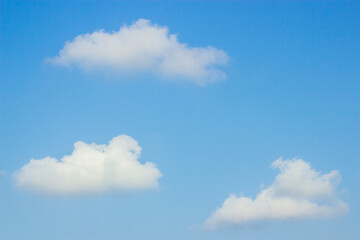 Soft white clouds and blue sky background.