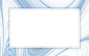 White frame with blue fractal pattern