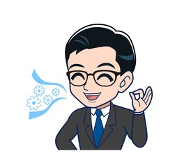 man wearing glasses in formal suits