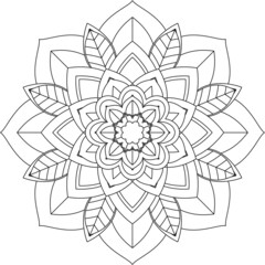 Easy Mandala coloring book simple and basic for beginners, seniors and children. Set of Mehndi flower pattern for Henna drawing and tattoo. Decoration in ethnic oriental, Indian style.
