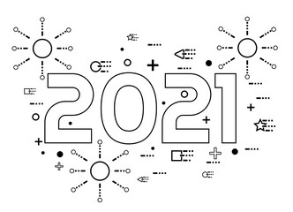 2021 happy new year linear style