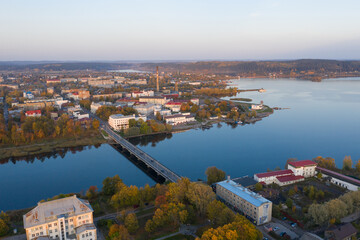 Fototapeta premium Sortavala, a popular Karelian town near Finland. The center of northern Russian nature, Lake Ladoga, marble quarries.