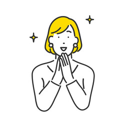 明るい表情の女性のイメージイラスト素材