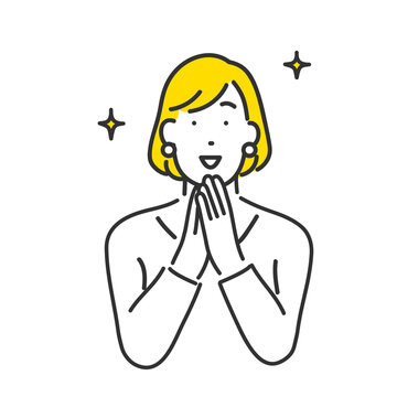 明るい表情の女性のイメージイラスト素材