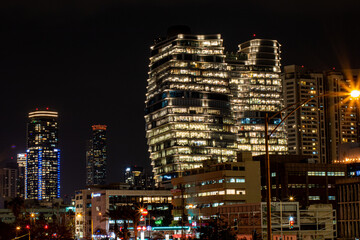Fototapeta premium view on city at night