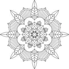 Easy Mandala coloring book simple and basic for beginners, seniors and children. Set of Mehndi flower pattern for Henna drawing and tattoo. Decoration in ethnic oriental, Indian style.