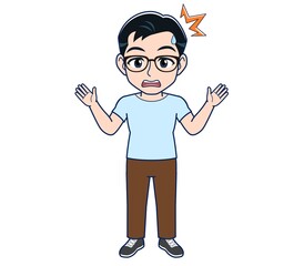 Young man in a light blue T-shirt