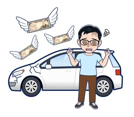 Young man in a light blue T-shirt