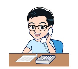 Young man in a light blue T-shirt