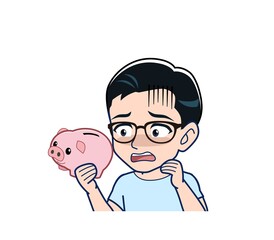 Young man in a light blue T-shirt