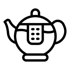 Transparent tea pot icon. Outline transparent tea pot vector icon for web design isolated on white background