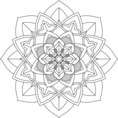 Easy Mandala coloring book simple and basic for beginners, seniors and children. Set of Mehndi flower pattern for Henna drawing and tattoo. Decoration in ethnic oriental, Indian style.